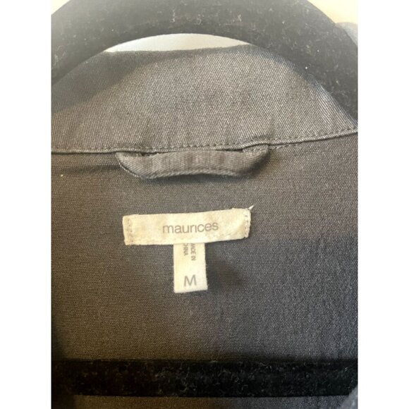 Maurice’s Charcoal Grey Cotton Structured Button Up Casual Jacket M Pockets - Picture 7 of 7